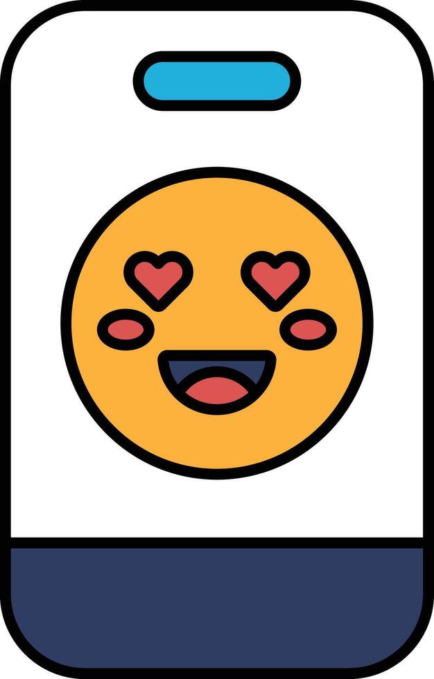 A phone case with a smiling face and two hearts on it vector