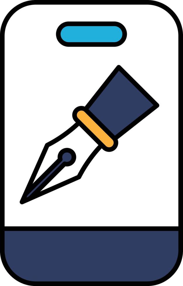 A stylized pen is on a white background vector