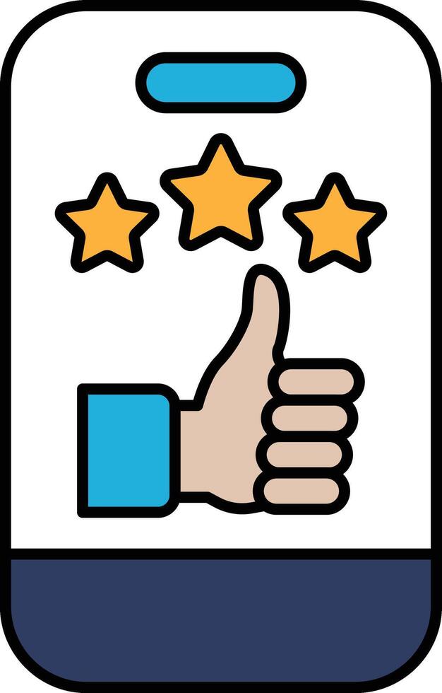 A hand giving a thumbs up with three stars in the background vector