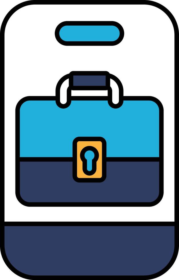 A blue briefcase with a lock on it vector