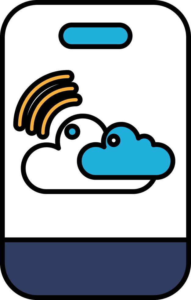 A phone with a cloud on it vector