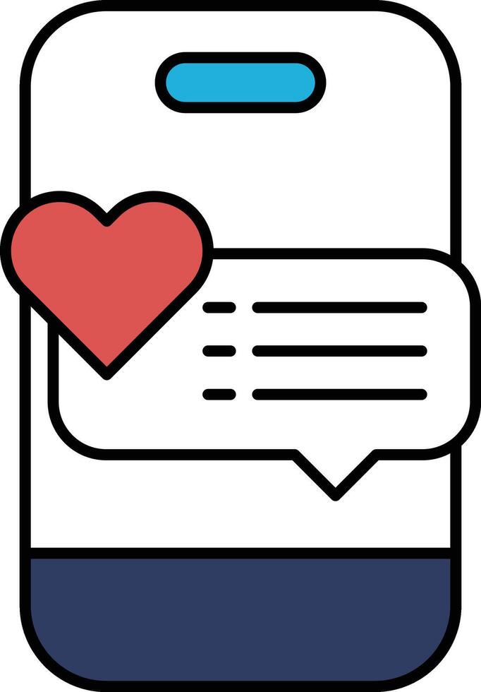 A phone with a heart on it and a message that says I love you vector