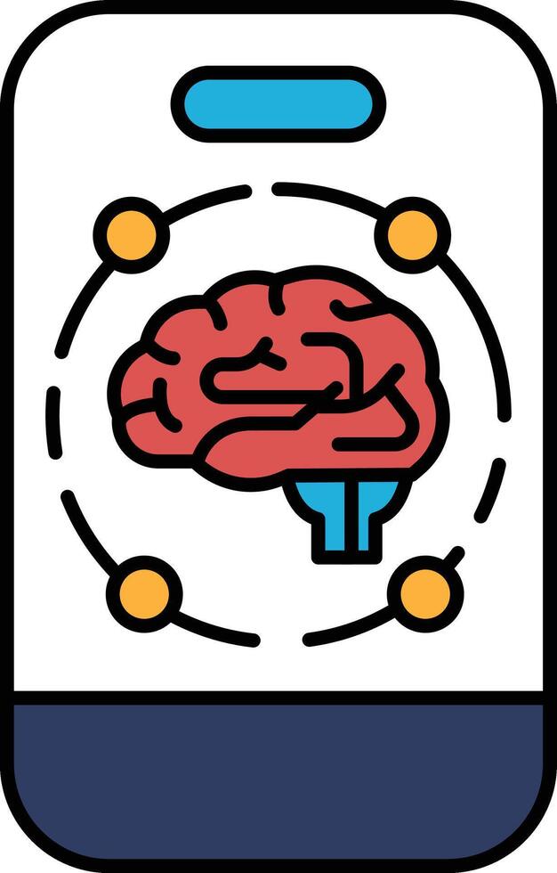 A phone with a brain on it vector