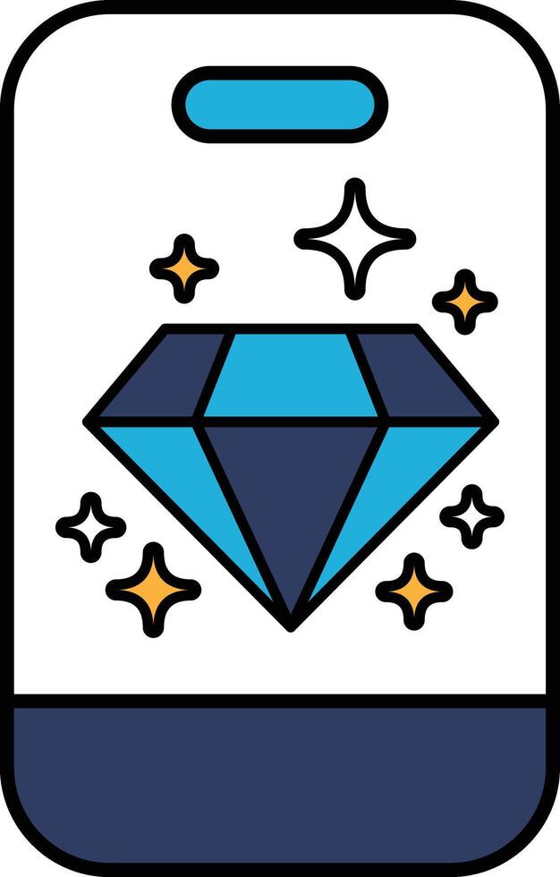 A diamond shaped phone case with a blue diamond and a blue background vector