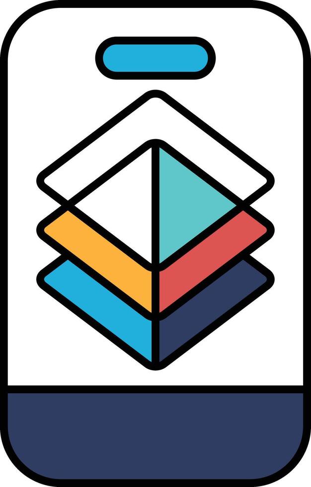 A phone with a colorful design on it vector