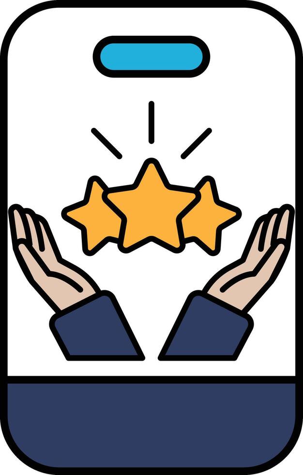 A phone case with three stars and hands holding them vector