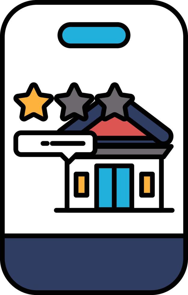 A phone with a house and stars on it vector