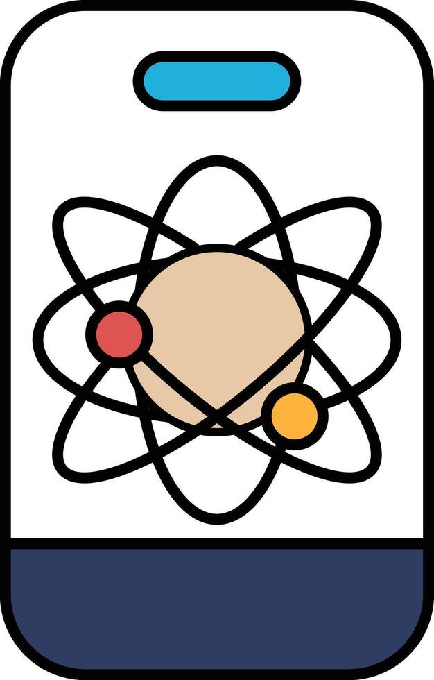 A phone with a picture of a planet and a star on it vector