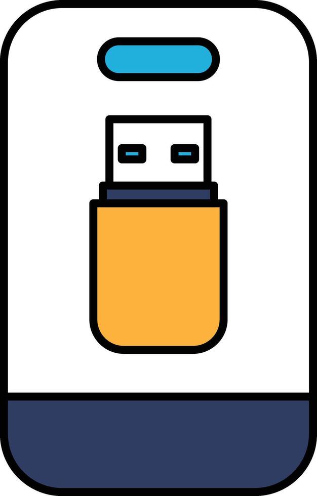 A phone with a USB port on the side vector