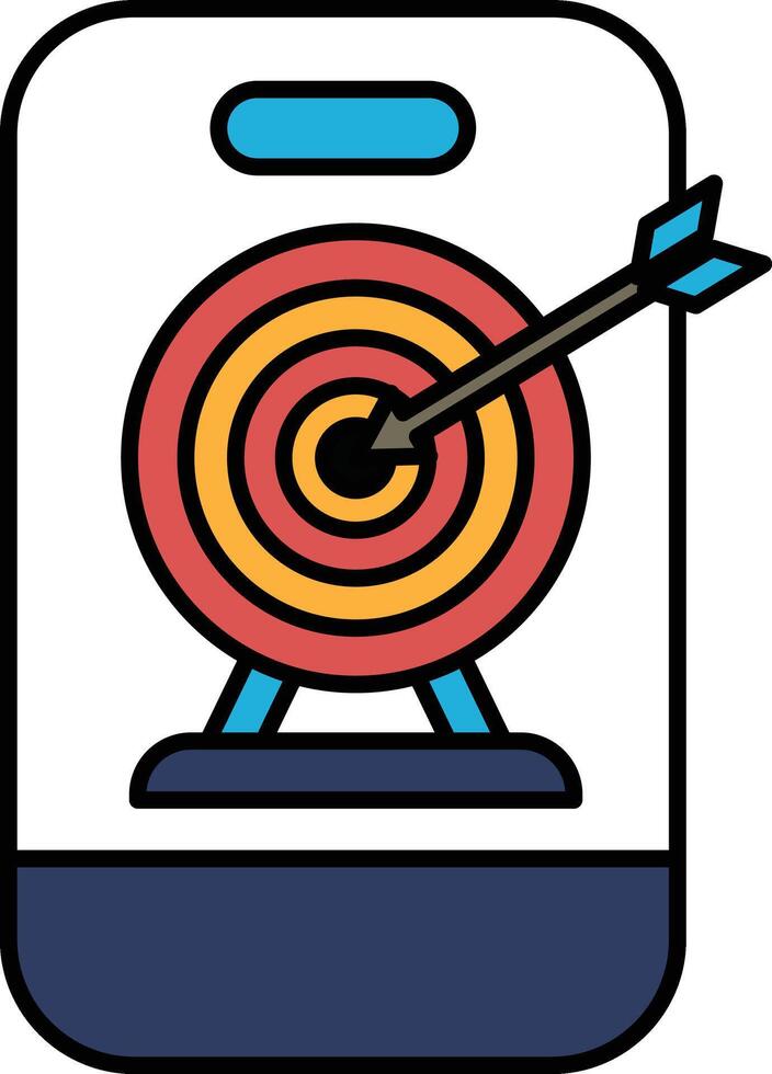 A target with a red bullseye and a black arrow pointing to it vector