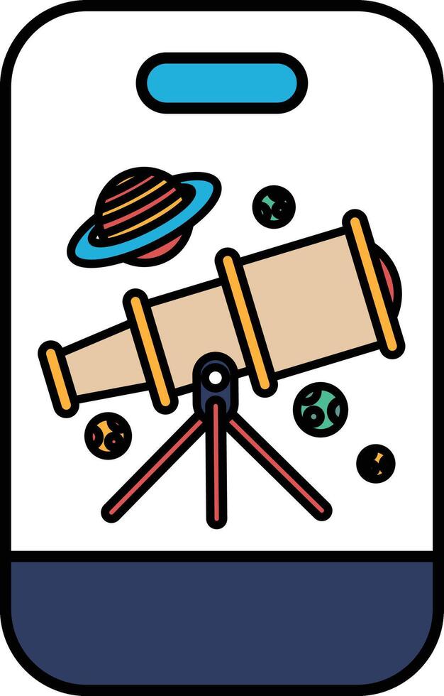A phone case with a telescope on it vector
