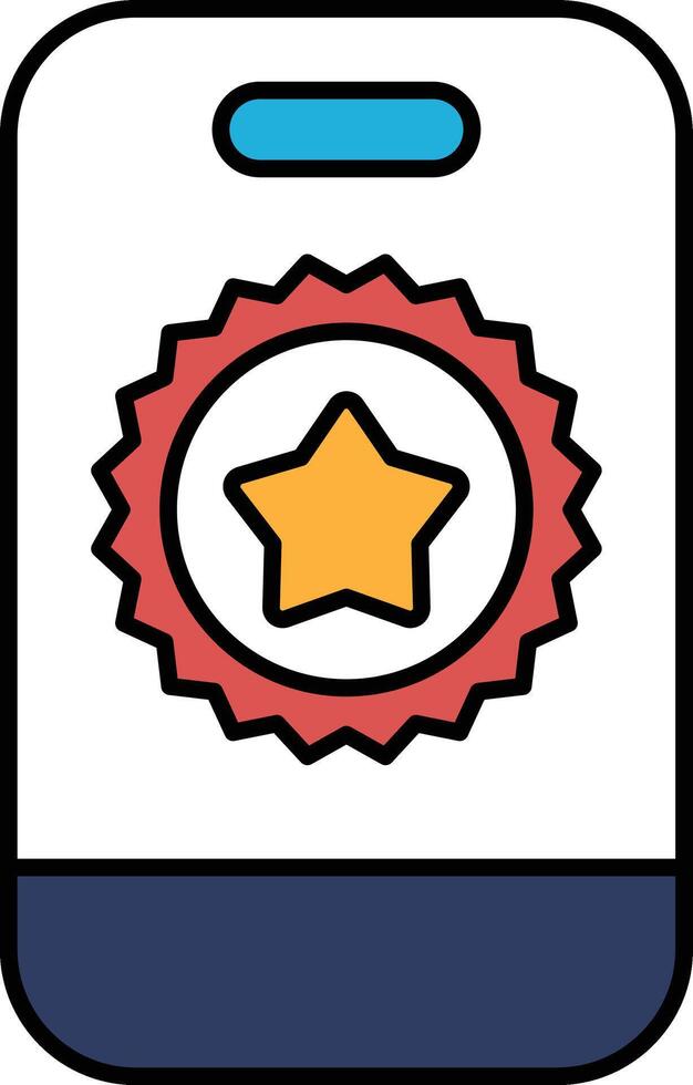 A phone with a star and a red circle on it vector