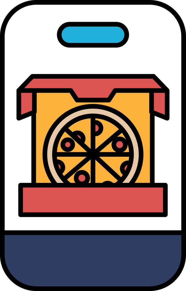 A pizza box with a pizza inside vector