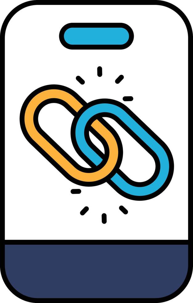 A phone with a link symbol on it vector