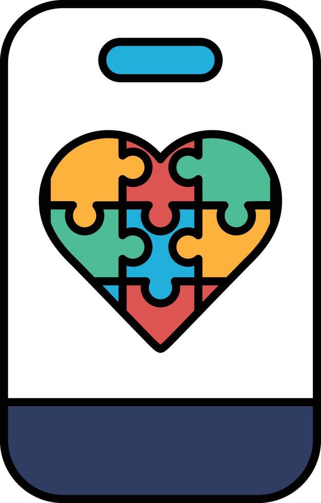A colorful heart made of puzzle pieces vector