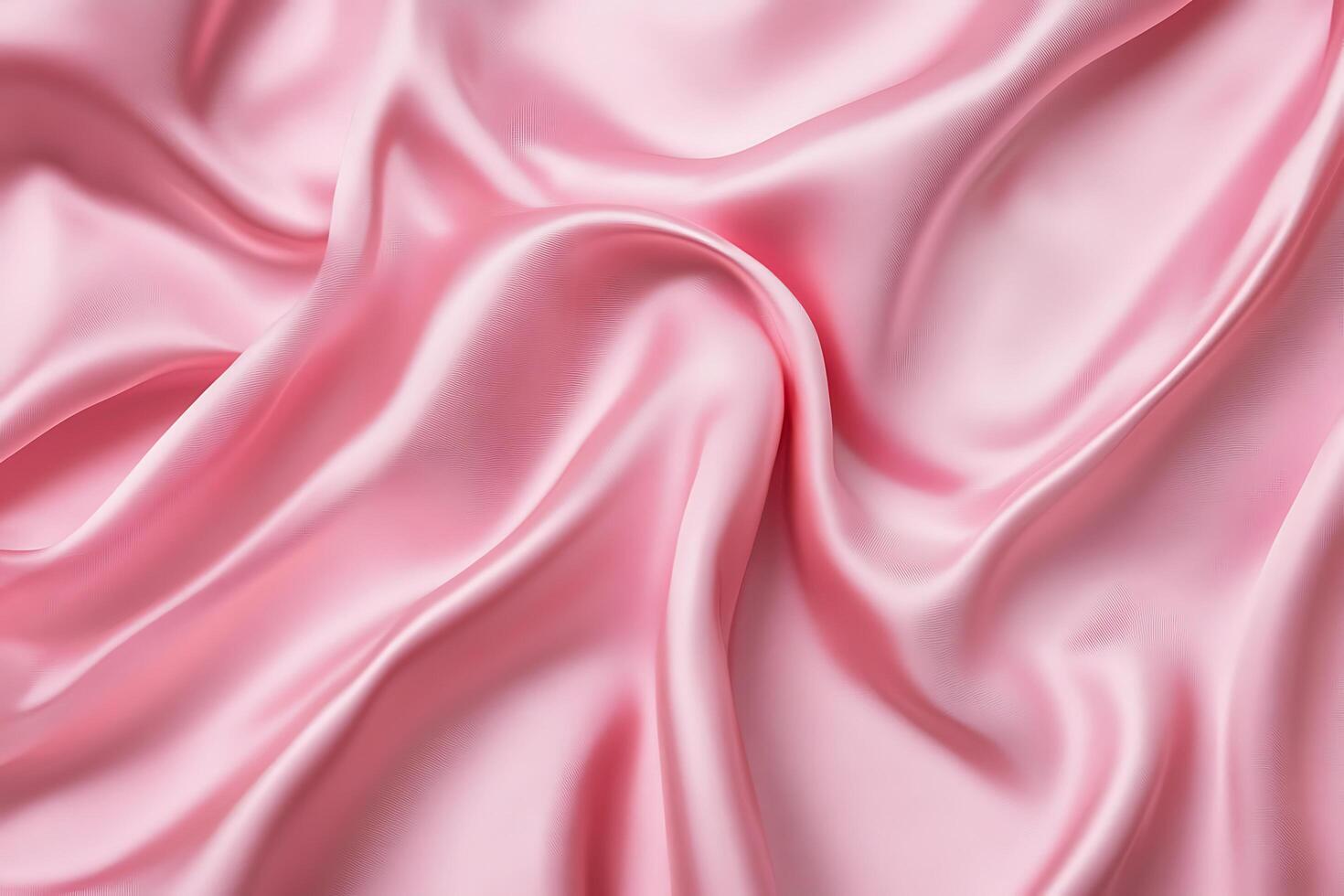 Smooth pink satin fabric texture close-up photo