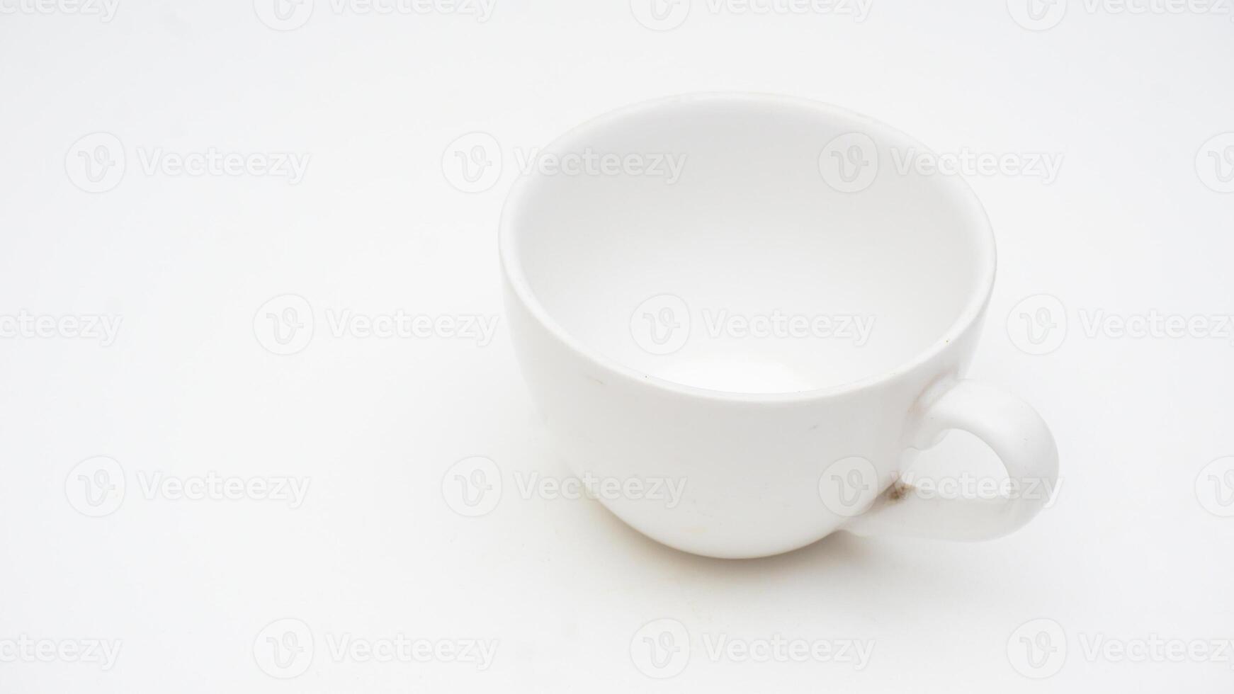 Empty White Tea or Coffee Cup Isolated on White Background photo
