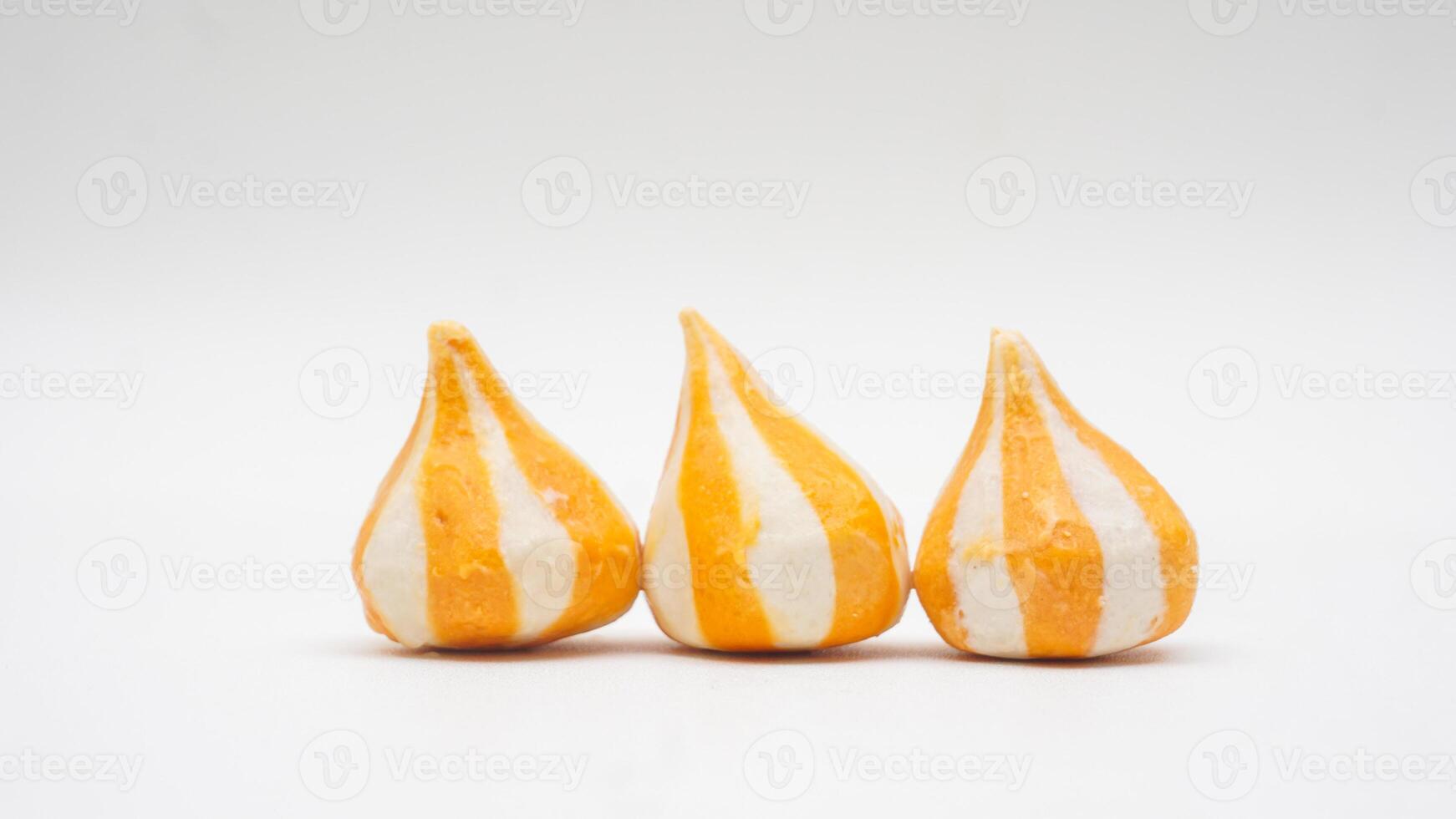 Fish dumpling ball stuffed with cheese isolated on white background photo