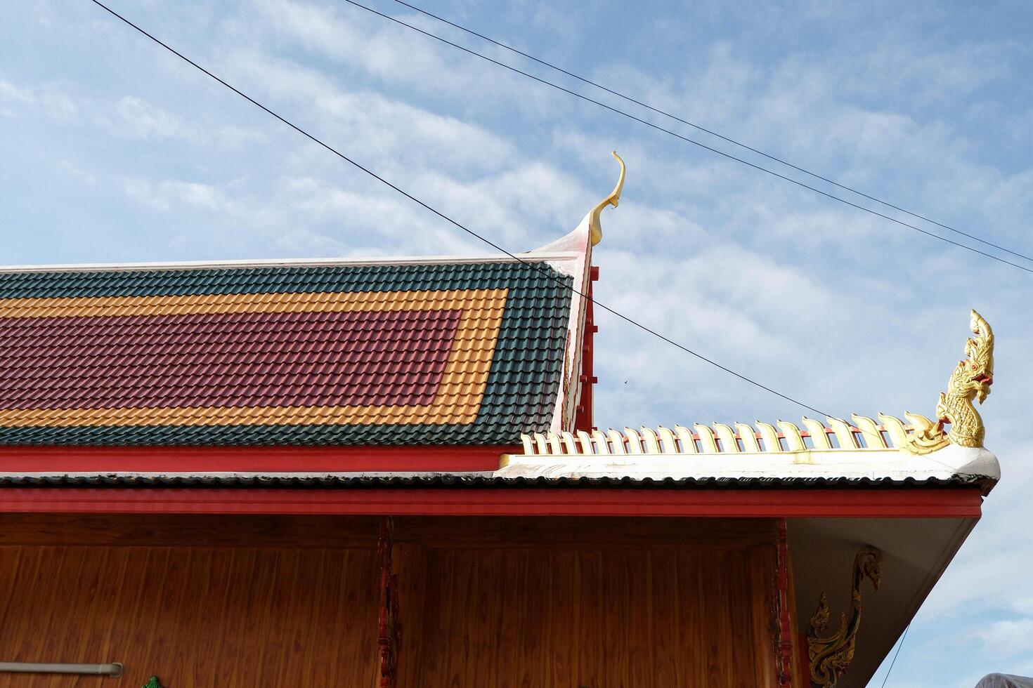 Thai temple roof and sky photo