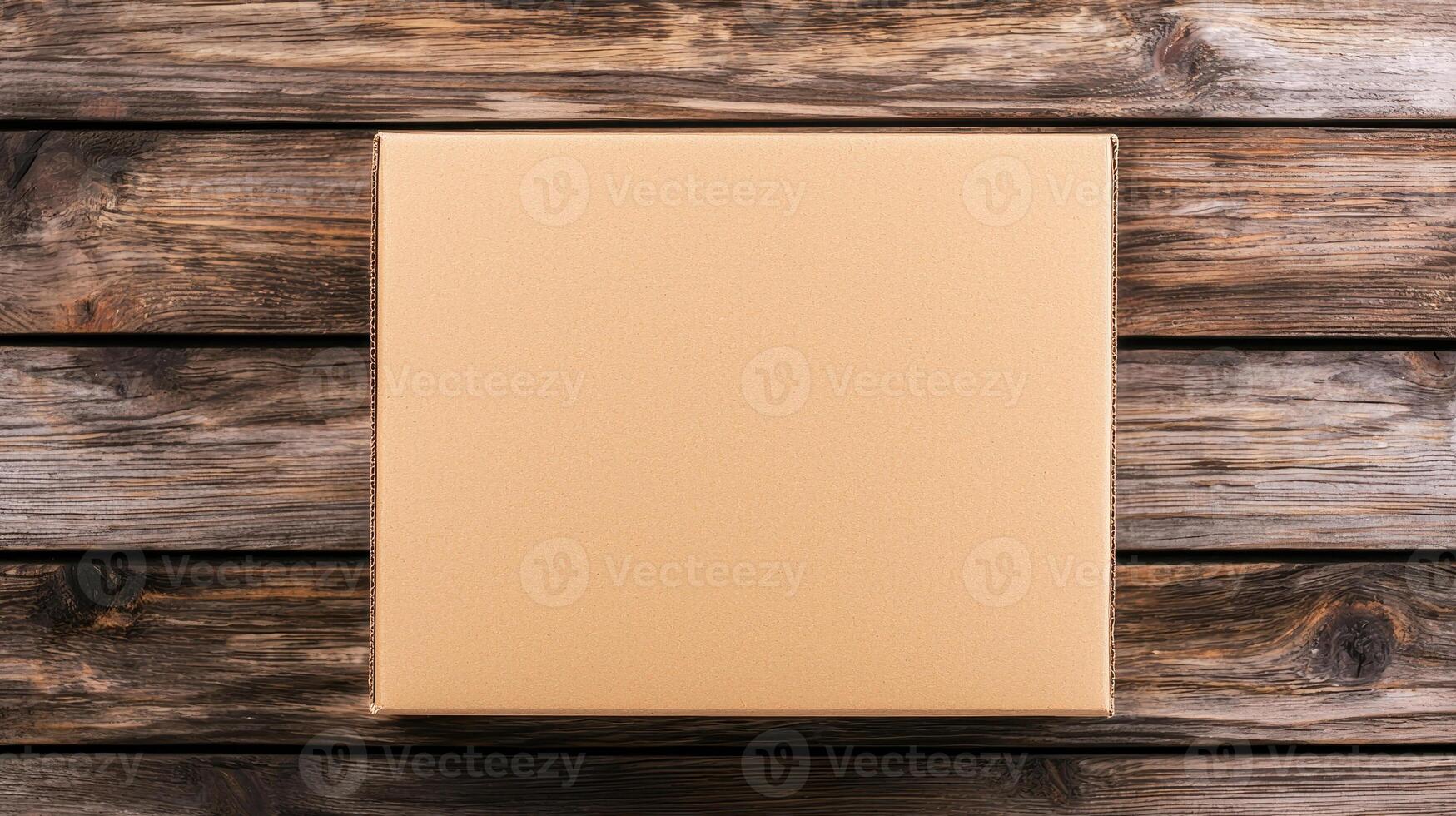 simple cardboard box rests on rustic wooden surface, symbolizing essential role of logistics in supply chain. This captures essence of logistics solutions in serene setting photo