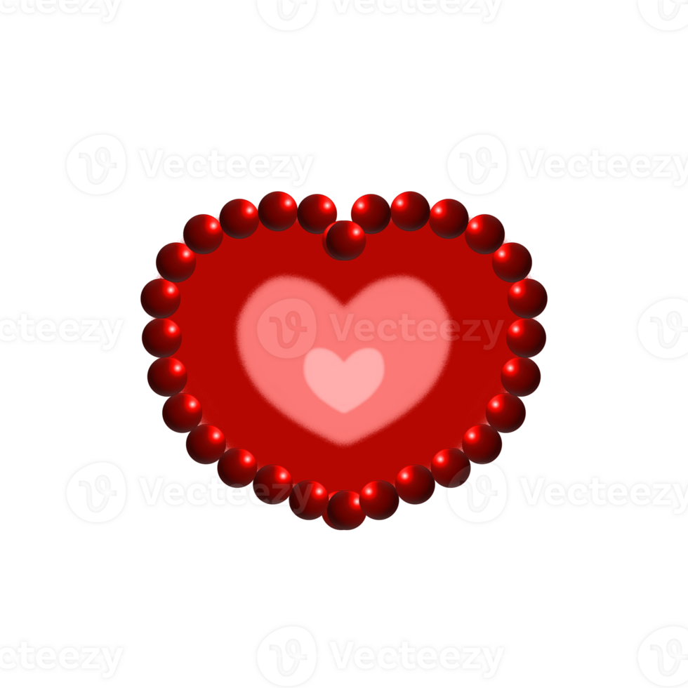 A red heart shaped object with a red heart inside png