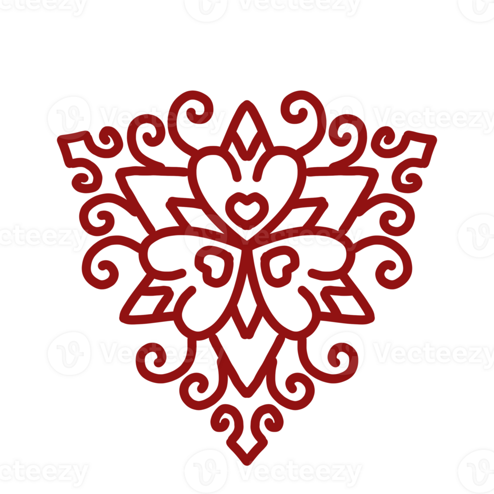 A red and black logo with a heart in the middle png