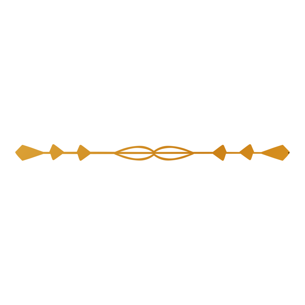 Divider Design with a golden arrow on a white background png