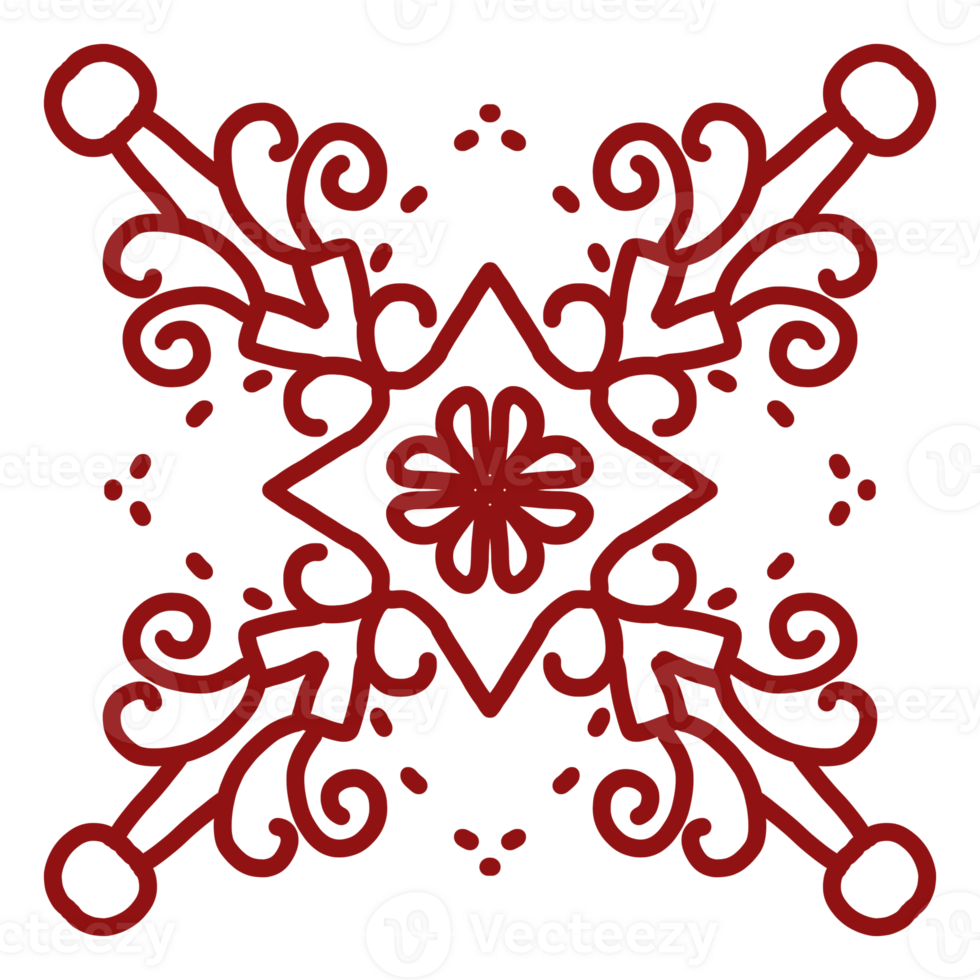 A red and black design with a star pattern png