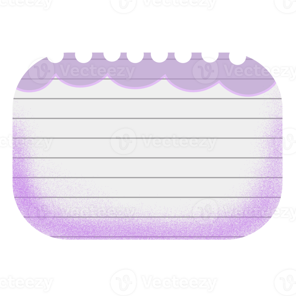 A purple note pad with a white border png