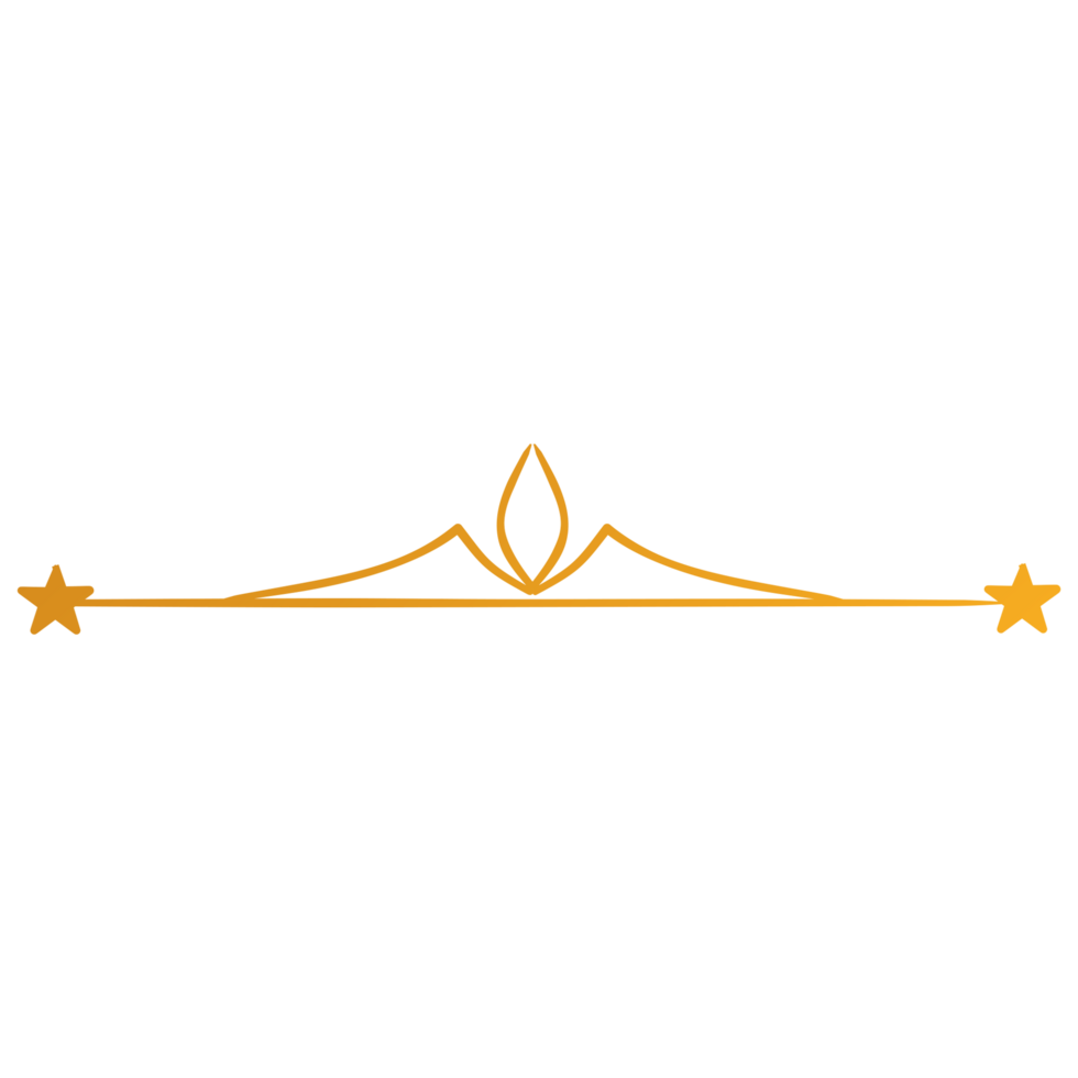 Unique Divider Design with gold crown icon, isolated on transparent background png