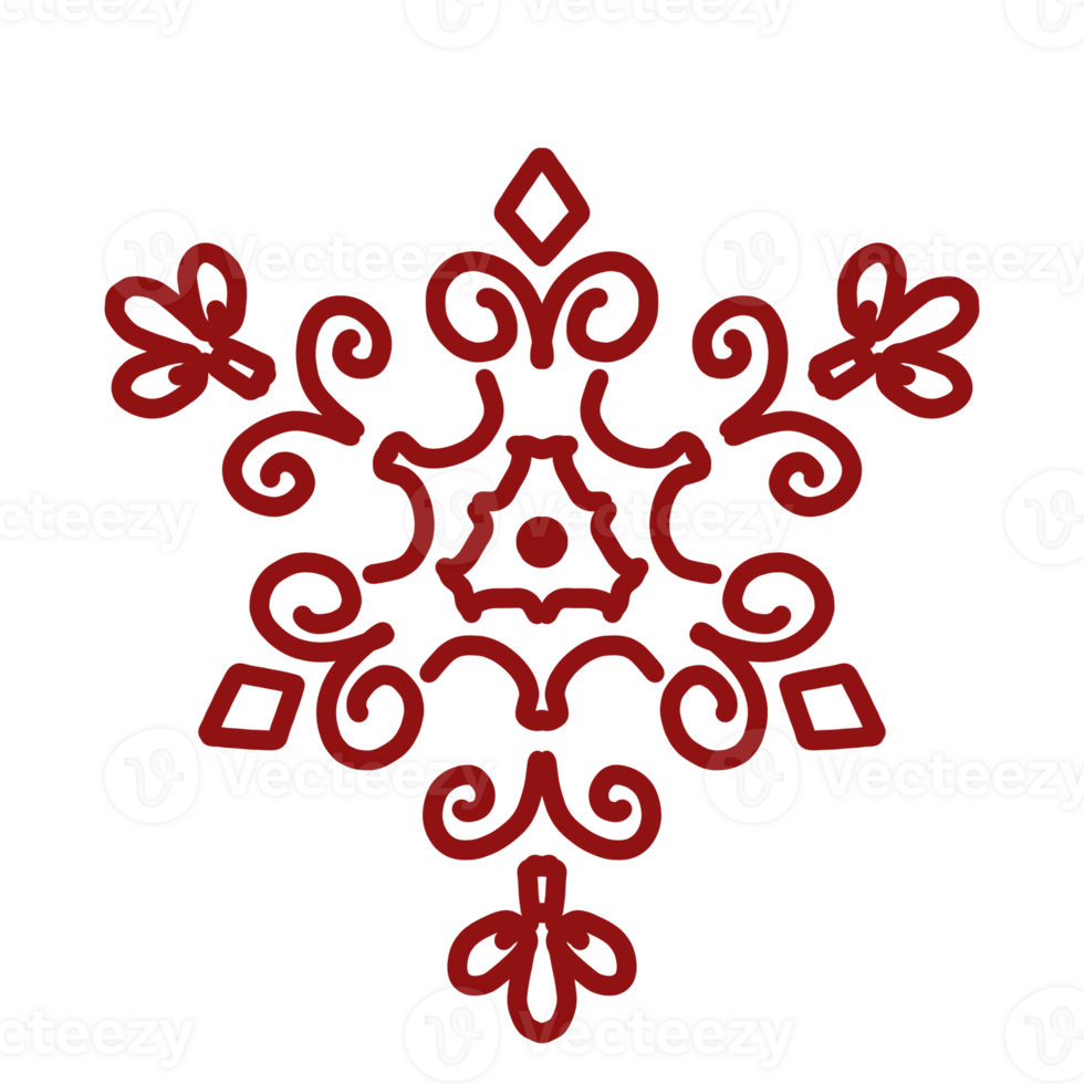 A red snowflake on a black background png