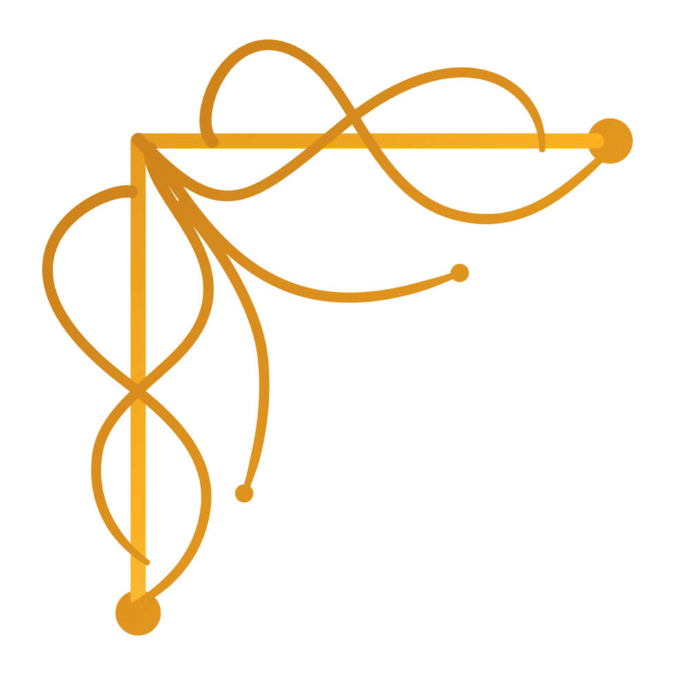 Corner design with a golden triangle with a line connecting it png