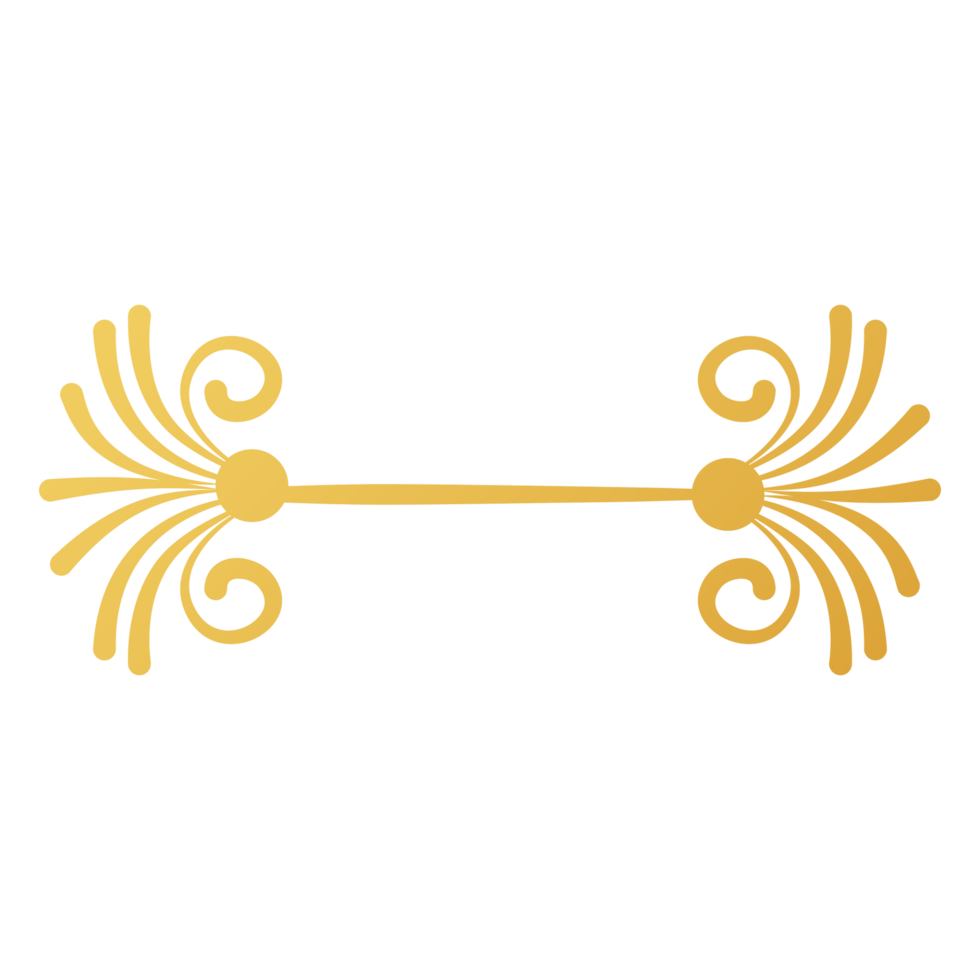 Floral Divider Design with golden scroll with swirls design png
