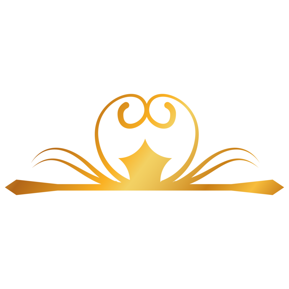Divider Design with gold crown logo, , transparent background png
