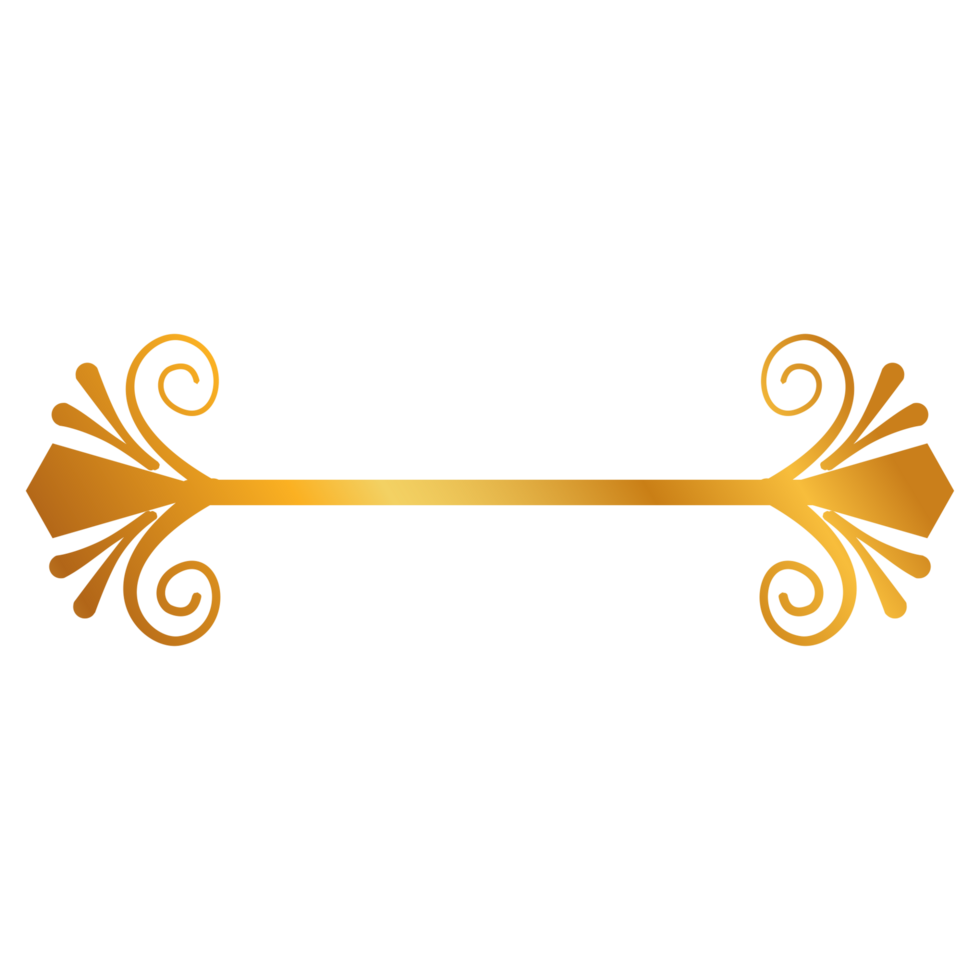 golden scroll frame with swirls and leaves on transparent background png