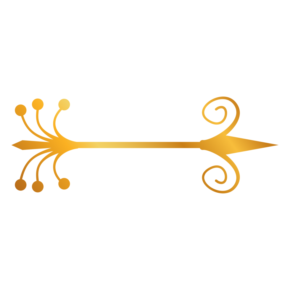 golden arrow icon on transparent background png