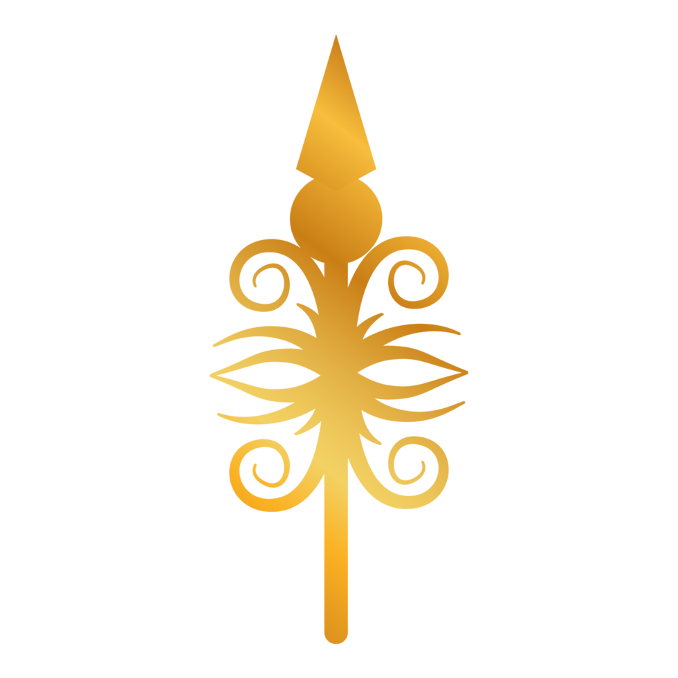 a golden arrow on a transparent background png