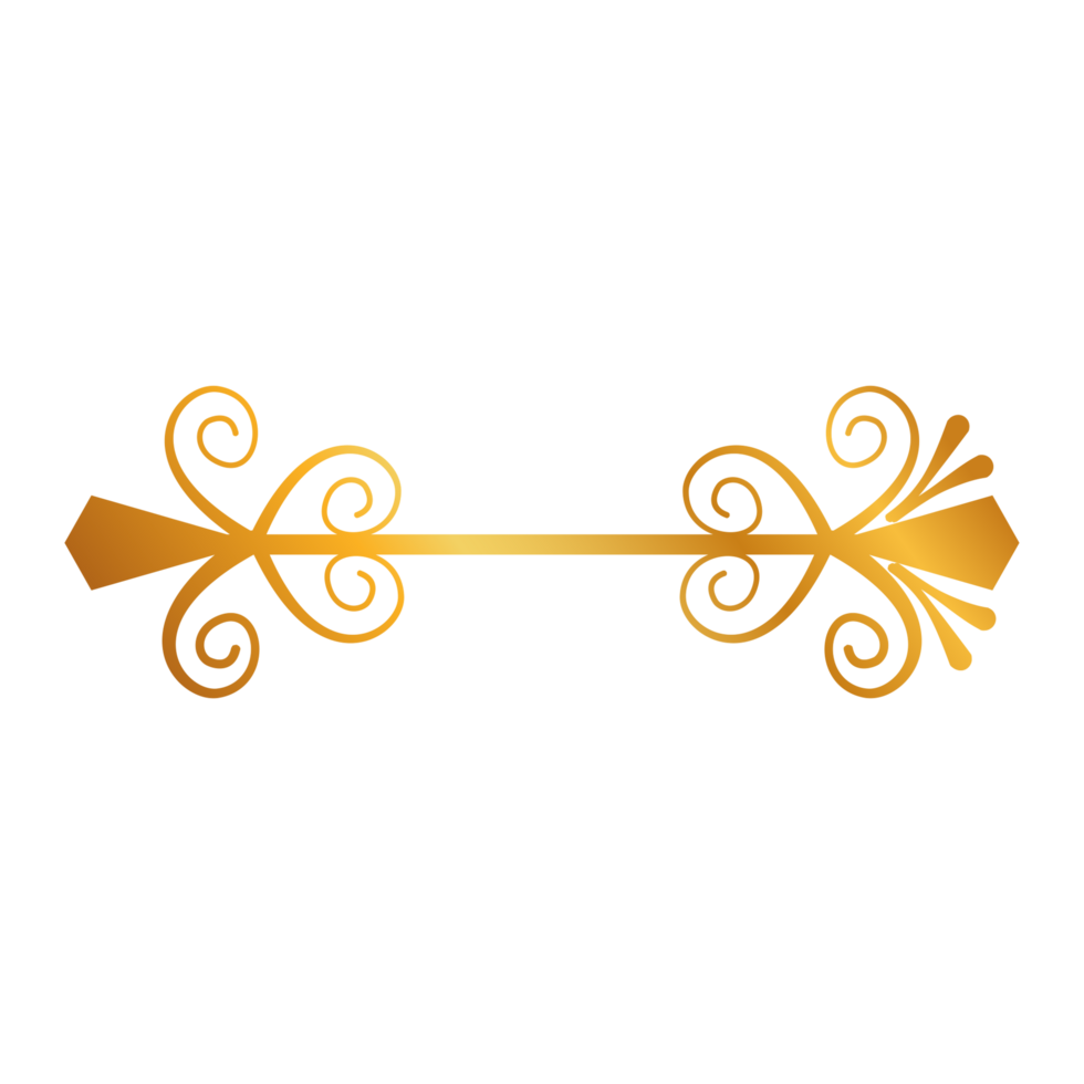 dourado rolagem com redemoinhos e Setas; flechas em uma transparente fundo png
