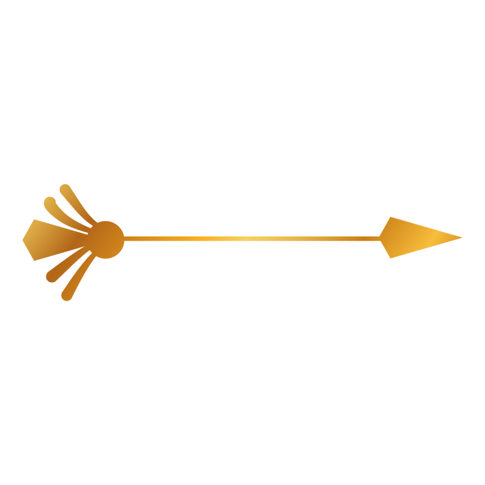 golden arrow arrow icon isolated on transparent background png