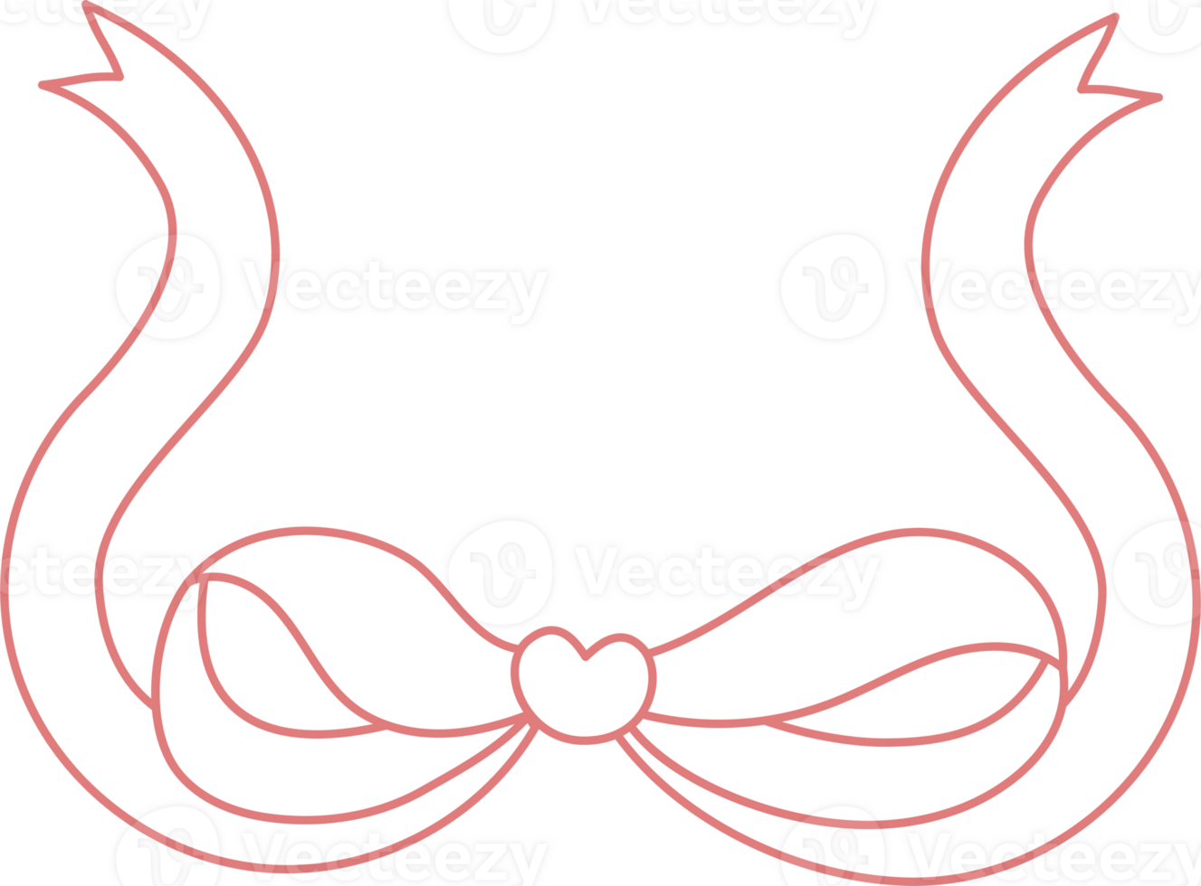 Coquette Outline Bow. Whimsy Romantic Girly Vibe png