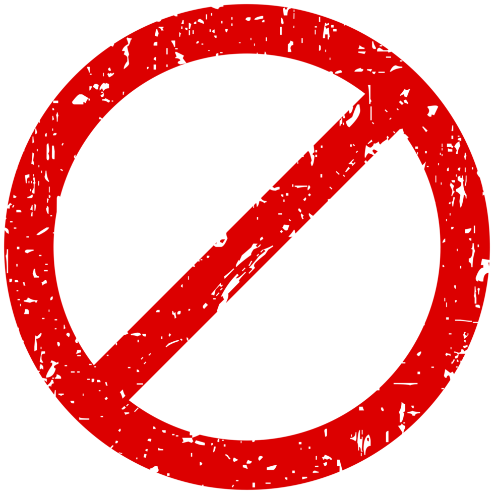 Banned Warning red grunge Circle sign with blank copy space png