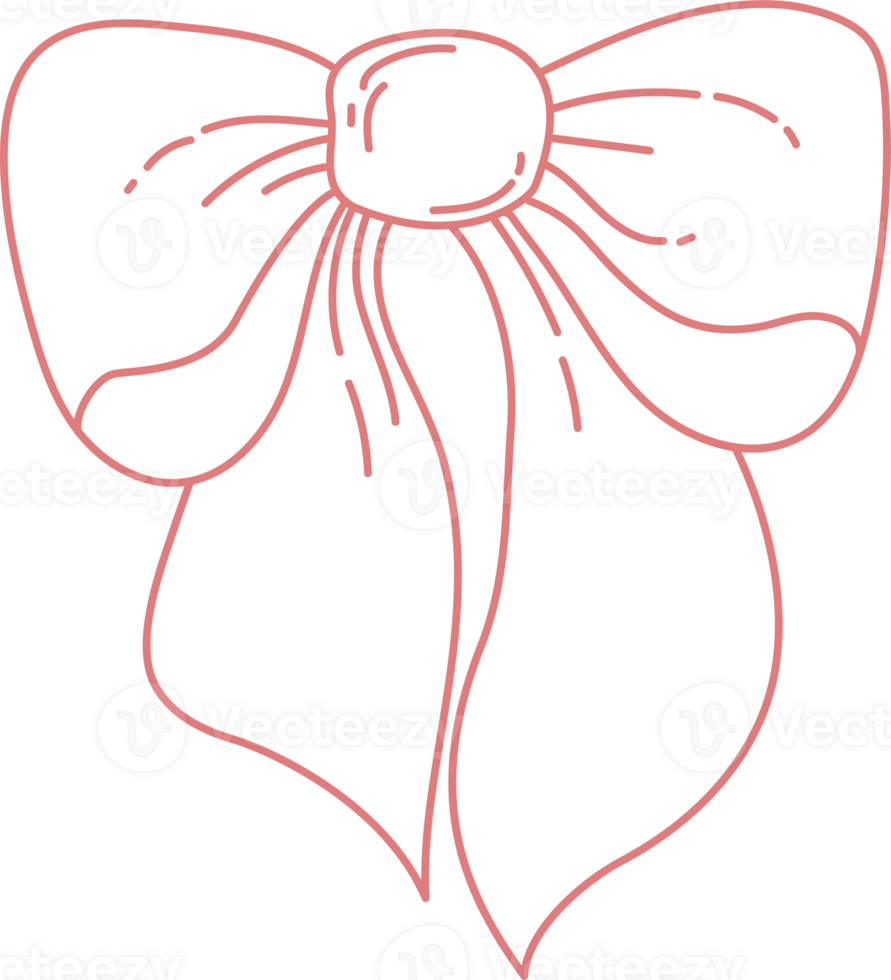 Coquette Outline Ribbon Bow. Whimsy Girly Vibe png