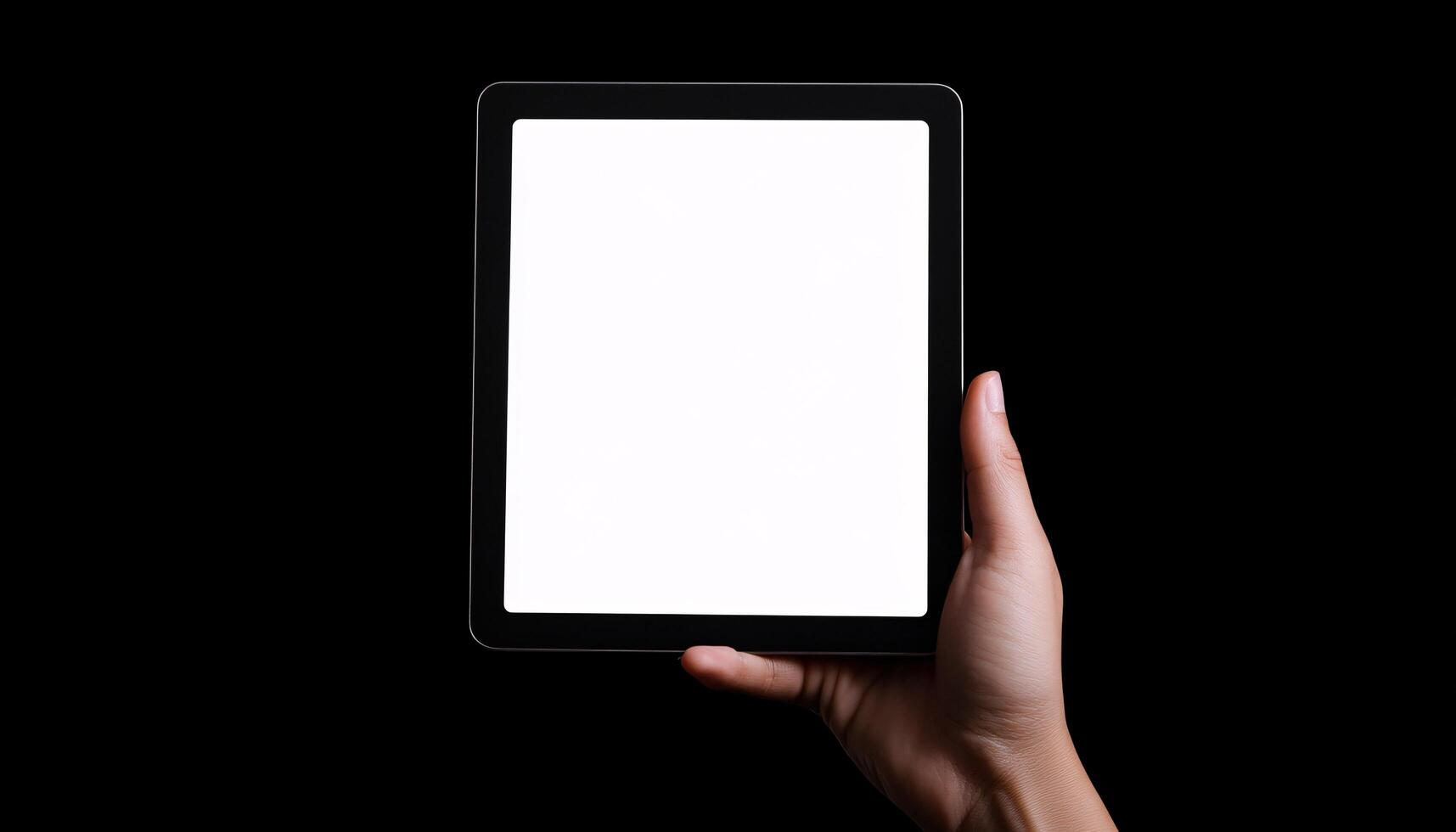 Hand Holding Tablet for Device Mockup Presentation photo