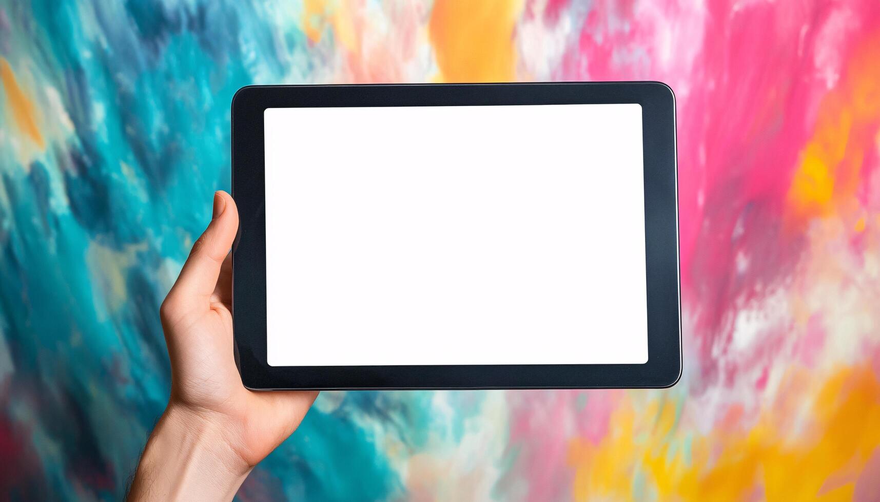 Tablet Device Mockup in Hand photo