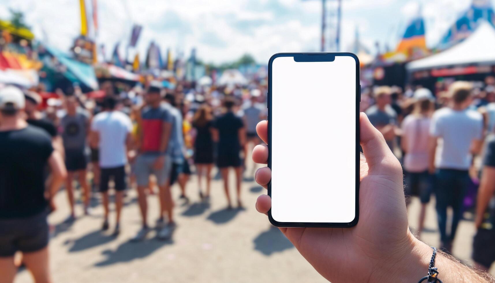 Device Mockup Presentation with Hand Displaying Mobile Phone photo