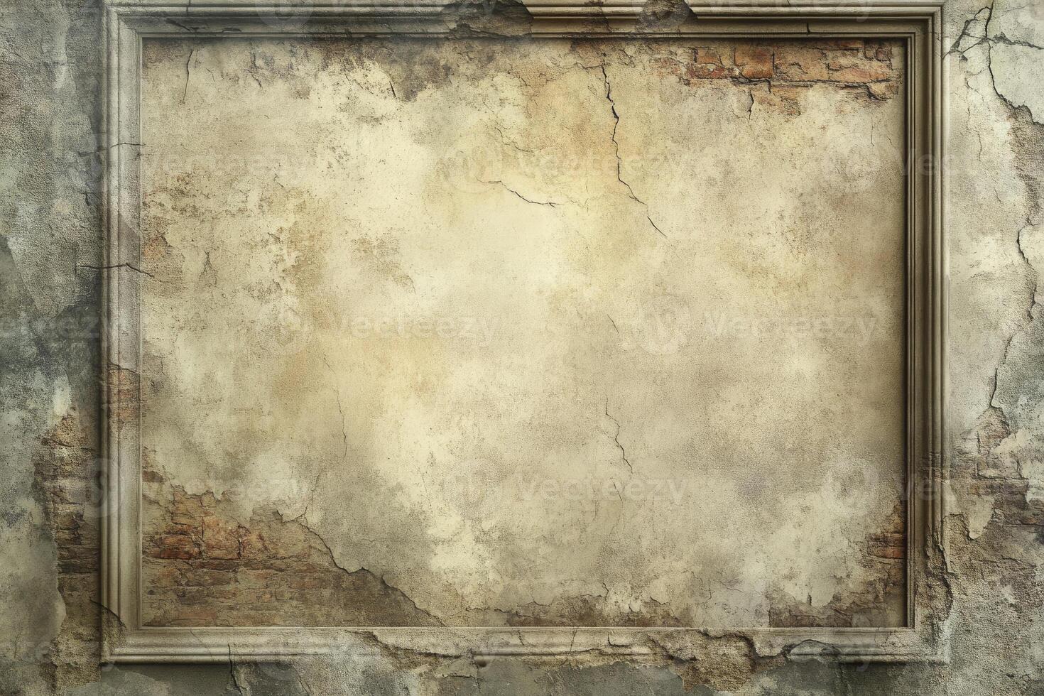 Old frame on the wall with a grunge texture photo