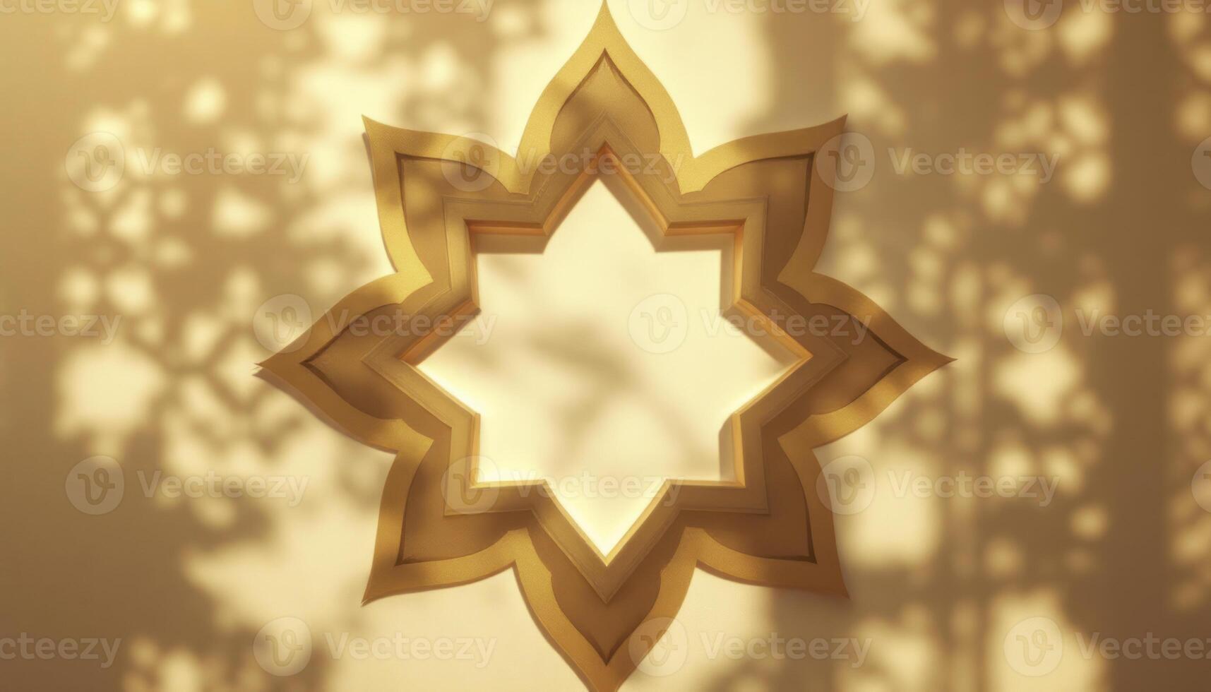 Golden Starburst Design with Leaf Shadows Background photo