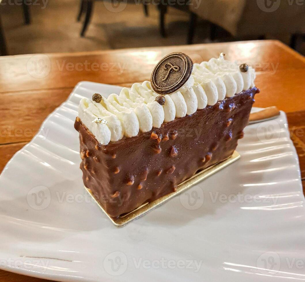 A piece of cake on a plate photo