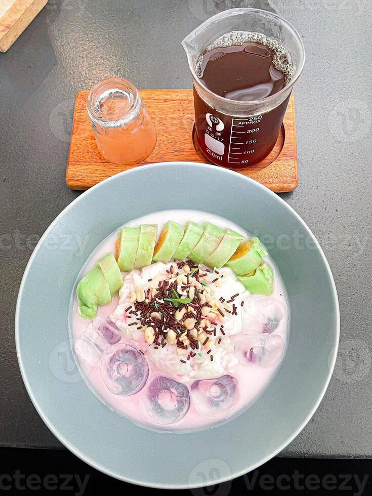 A bowl of food photo