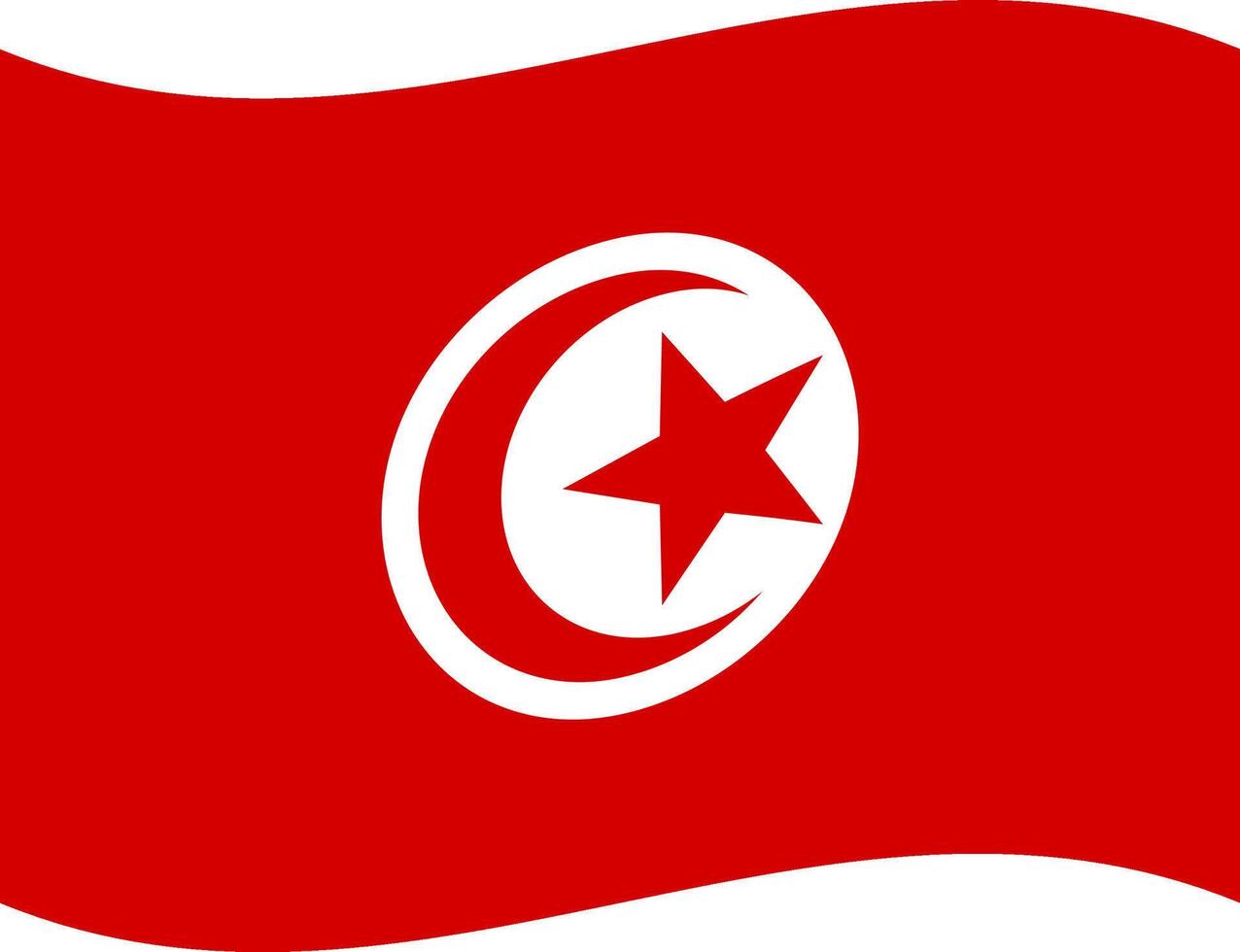 Tunisia waving flag illustrator of national icon vector